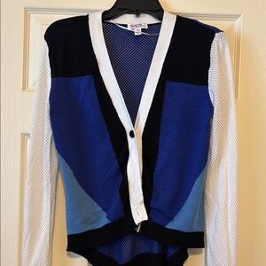 Peter Pilotto for Target Blue and Black Cardigan Sweater